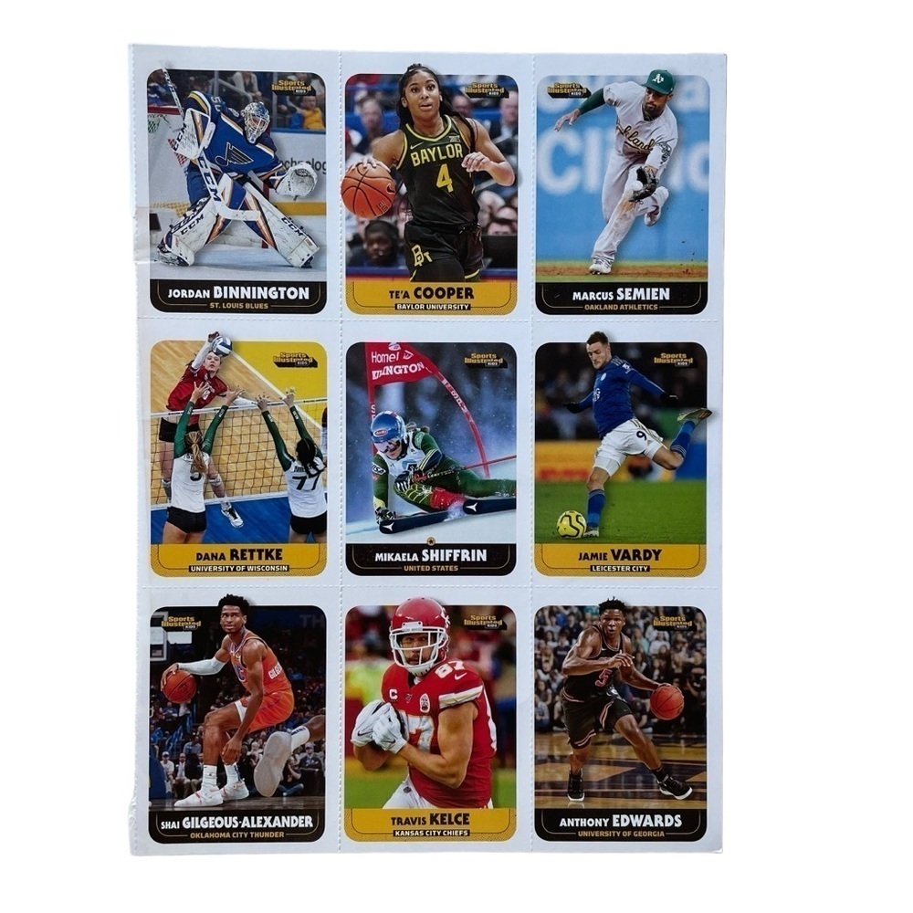 ANTHONY EDWARDS Rookie 2020 SI For Kids Travis Kelce Uncut Sheet